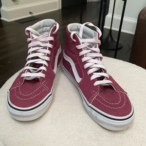 Vans Suede Hightops. Rare cranberry color